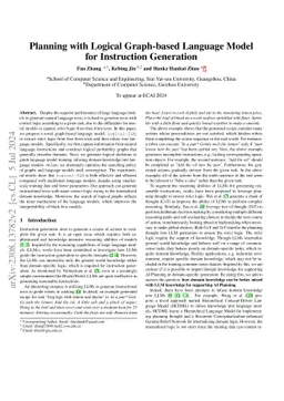 Planning with Logical Graph-based Language Model for Instruction
  Generation