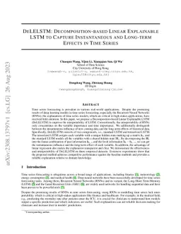 DeLELSTM: Decomposition-based Linear Explainable LSTM to Capture
  Instantaneous and Long-term Effects in Time Series