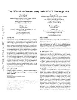 The DiffuseStyleGesture+ entry to the GENEA Challenge 2023