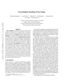 Neural Implicit Morphing of Face Images