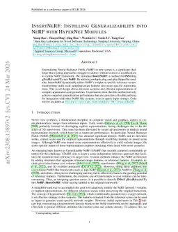 InsertNeRF: Instilling Generalizability into NeRF with HyperNet Modules