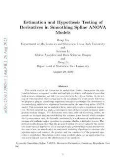 Estimation and Hypothesis Testing of Derivatives in Smoothing Spline
  ANOVA Models