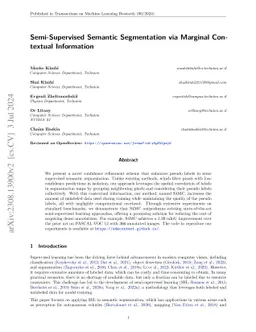 Semi-Supervised Semantic Segmentation via Marginal Contextual
  Information