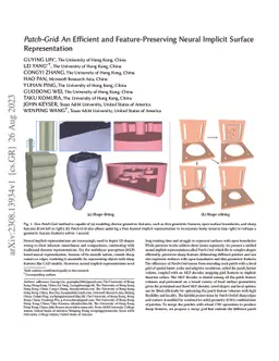 Patch-Grid: An Efficient and Feature-Preserving Neural Implicit Surface Representation