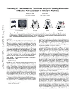 Evaluating 3D User Interaction Techniques on Spatial Working Memory for
  3D Scatter Plot Exploration in Immersive Analytics