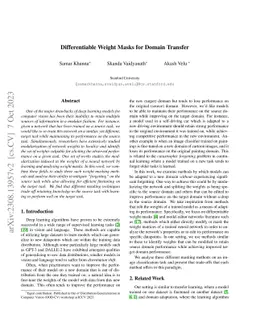 Differentiable Weight Masks for Domain Transfer