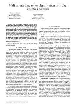 Multivariate time series classification with dual attention network
