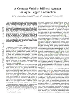 A Compact Variable Stiffness Actuator for Agile Legged Locomotion