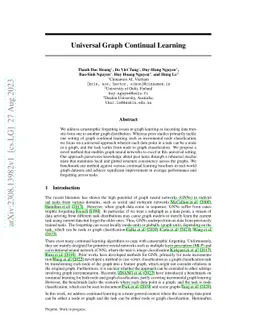 Universal Graph Continual Learning