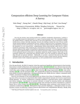 Computation-efficient Deep Learning for Computer Vision: A Survey