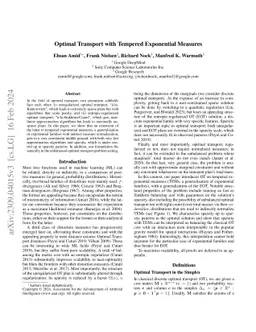 Optimal Transport with Tempered Exponential Measures