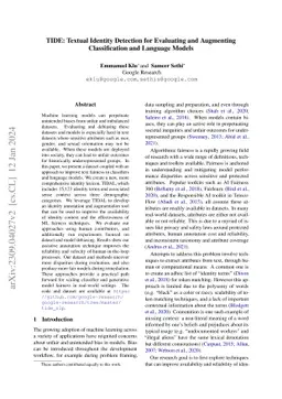 TIDE: Textual Identity Detection for Evaluating and Augmenting
  Classification and Language Models