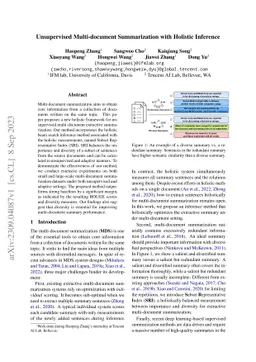 Unsupervised Multi-document Summarization with Holistic Inference