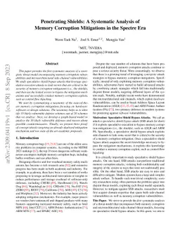 Penetrating Shields: A Systematic Analysis of Memory Corruption
  Mitigations in the Spectre Era