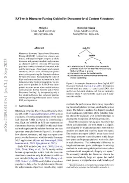 RST-style Discourse Parsing Guided by Document-level Content Structures