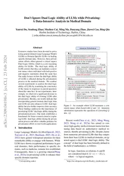 Don't Ignore Dual Logic Ability of LLMs while Privatizing: A
  Data-Intensive Analysis in Medical Domain