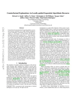 Counterfactual Explanations via Locally-guided Sequential Algorithmic
  Recourse