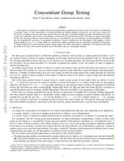 Concomitant Group Testing