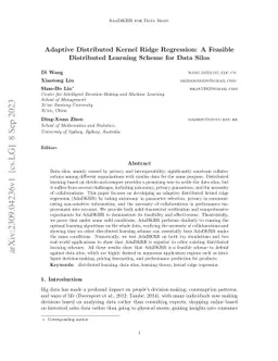 Adaptive Distributed Kernel Ridge Regression: A Feasible Distributed
  Learning Scheme for Data Silos