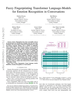 Fuzzy Fingerprinting Transformer Language-Models for Emotion Recognition
  in Conversations