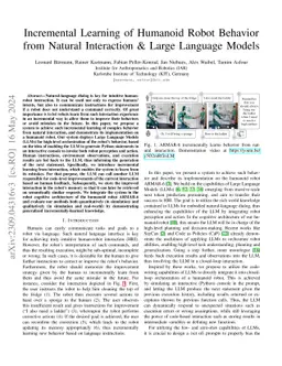 Incremental Learning of Humanoid Robot Behavior from Natural Interaction
  and Large Language Models