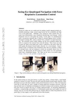 Seeing-Eye Quadruped Navigation with Force Responsive Locomotion Control