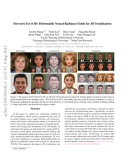 DeformToon3D: Deformable 3D Toonification from Neural Radiance Fields