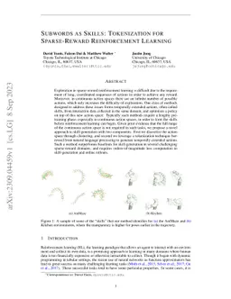 Subwords as Skills: Tokenization for Sparse-Reward Reinforcement
  Learning