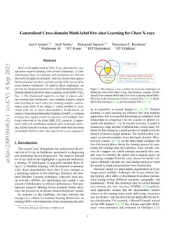 Generalized Cross-domain Multi-label Few-shot Learning for Chest X-rays