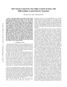 Safe Neural Control for Non-Affine Control Systems with Differentiable
  Control Barrier Functions