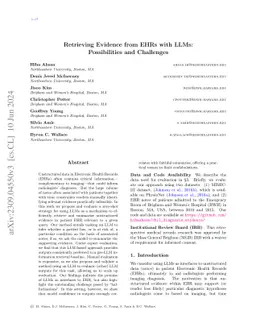 Retrieving Evidence from EHRs with LLMs: Possibilities and Challenges