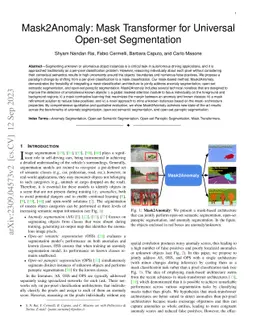 Mask2Anomaly: Mask Transformer for Universal Open-set Segmentation