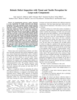 Robotic Defect Inspection with Visual and Tactile Perception for
  Large-scale Components