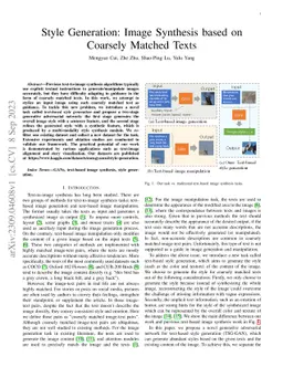 Style Generation: Image Synthesis based on Coarsely Matched Texts