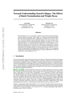 Towards Understanding Neural Collapse: The Effects of Batch
  Normalization and Weight Decay