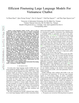 Efficient Finetuning Large Language Models For Vietnamese Chatbot