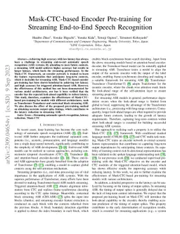 Mask-CTC-based Encoder Pre-training for Streaming End-to-End Speech
  Recognition
