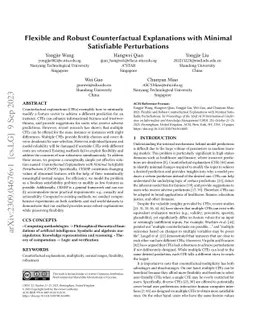 Flexible and Robust Counterfactual Explanations with Minimal Satisfiable
  Perturbations