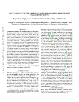 SSHNN: Semi-Supervised Hybrid NAS Network for Echocardiographic Image
  Segmentation