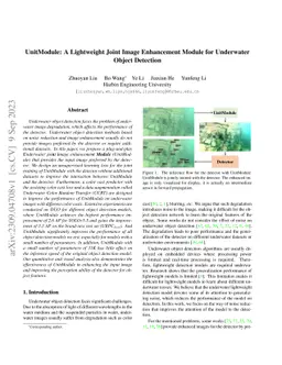 UnitModule: A Lightweight Joint Image Enhancement Module for Underwater Object Detection