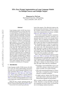 EPA: Easy Prompt Augmentation on Large Language Models via Multiple
  Sources and Multiple Targets