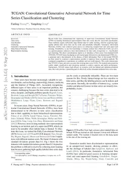 TCGAN: Convolutional Generative Adversarial Network for Time Series
  Classification and Clustering