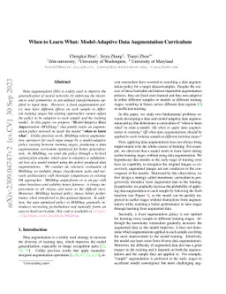 When to Learn What: Model-Adaptive Data Augmentation Curriculum