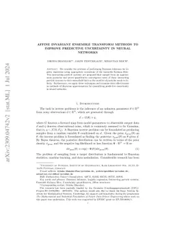 Affine Invariant Ensemble Transform Methods to Improve Predictive
  Uncertainty in Neural Networks