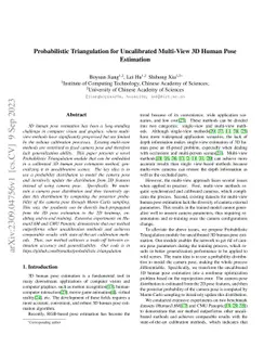 Probabilistic Triangulation for Uncalibrated Multi-View 3D Human Pose
  Estimation