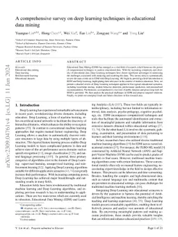 A Comprehensive Survey on Deep Learning Techniques in Educational Data
  Mining