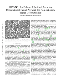 RRCNN$^{+}$: An Enhanced Residual Recursive Convolutional Neural Network
  for Non-stationary Signal Decomposition