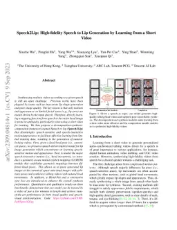 Speech2Lip: High-fidelity Speech to Lip Generation by Learning from a
  Short Video