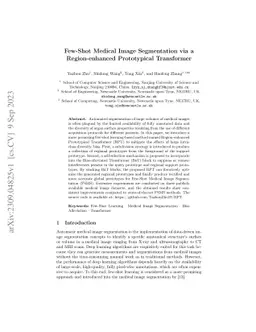 Few-Shot Medical Image Segmentation via a Region-enhanced Prototypical
  Transformer