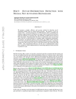 HAct: Out-of-Distribution Detection with Neural Net Activation
  Histograms